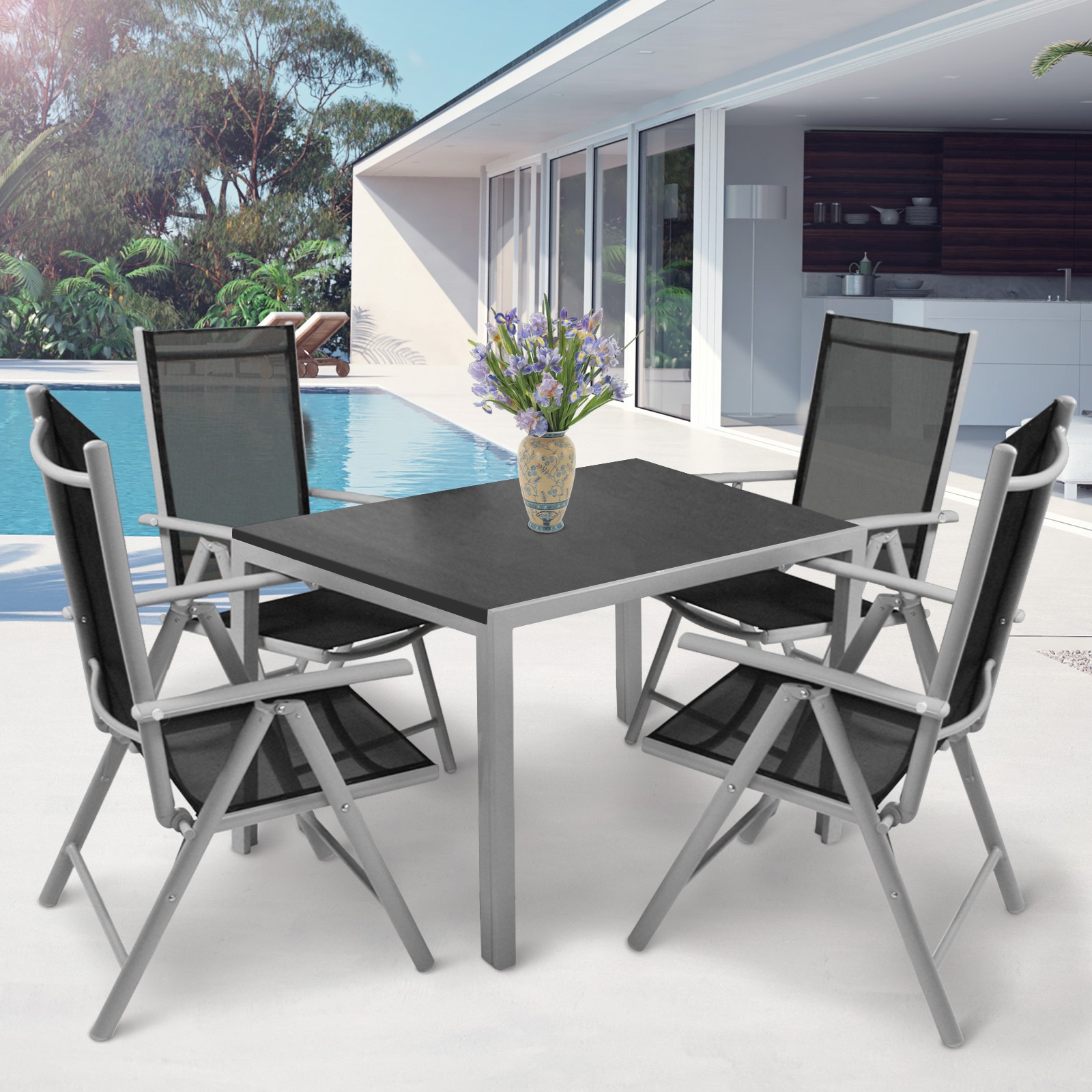 Aluminio Sillas de Jardín Plegable Silla para Exterior Balcón Camping