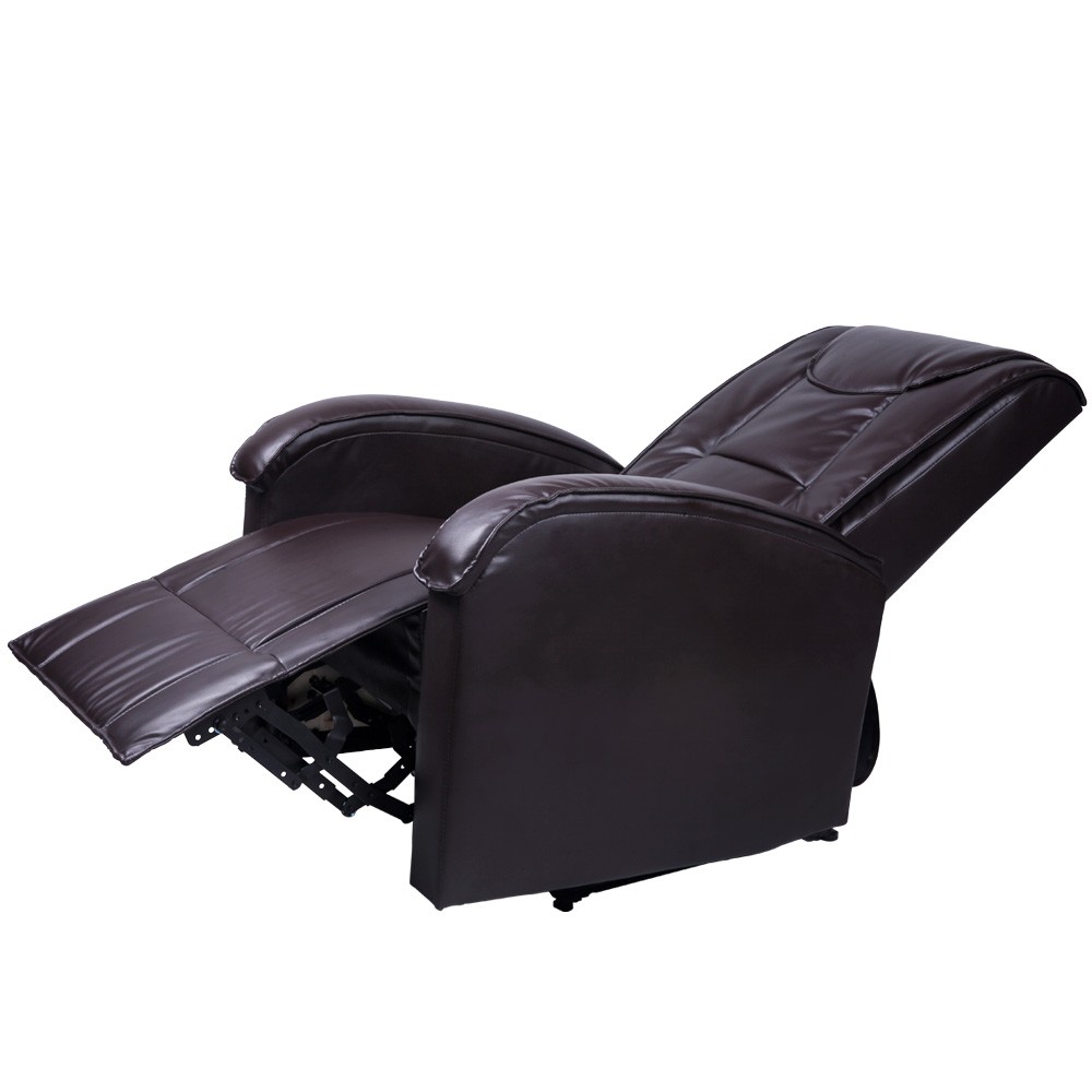 MIADOMODO Poltrona Relax Schienale e Poggiapiedi Reclinabili - Poltrona TV Reclinabile in Similpelle Colore a Scelta Imbottito Marrone e Nero