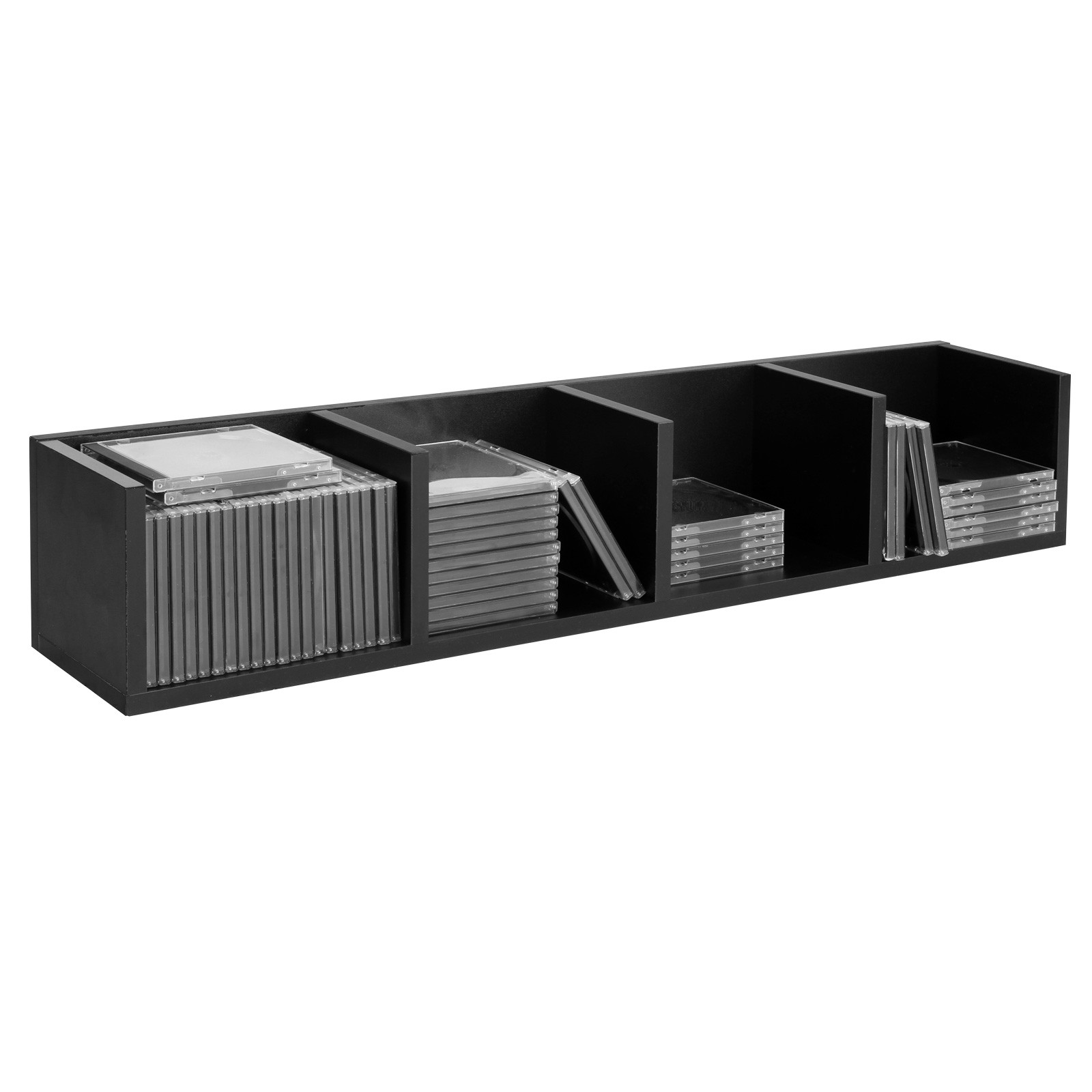 CD DVD Regal Ständer Aufbewahrung Bücherregal Wandregal MDF Hängeregal