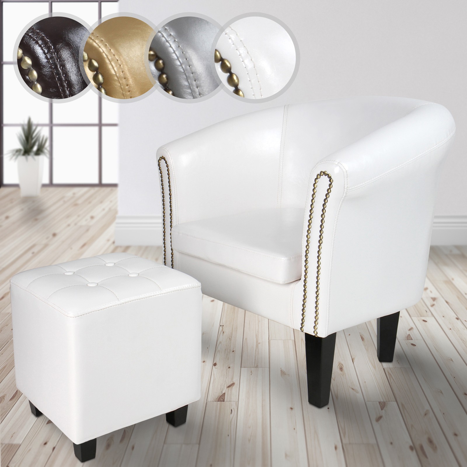 Miadomodo Poltrona Chesterfield Colore Oro Imbottita Vittoriana Lounge Cocktail Bar Mobili