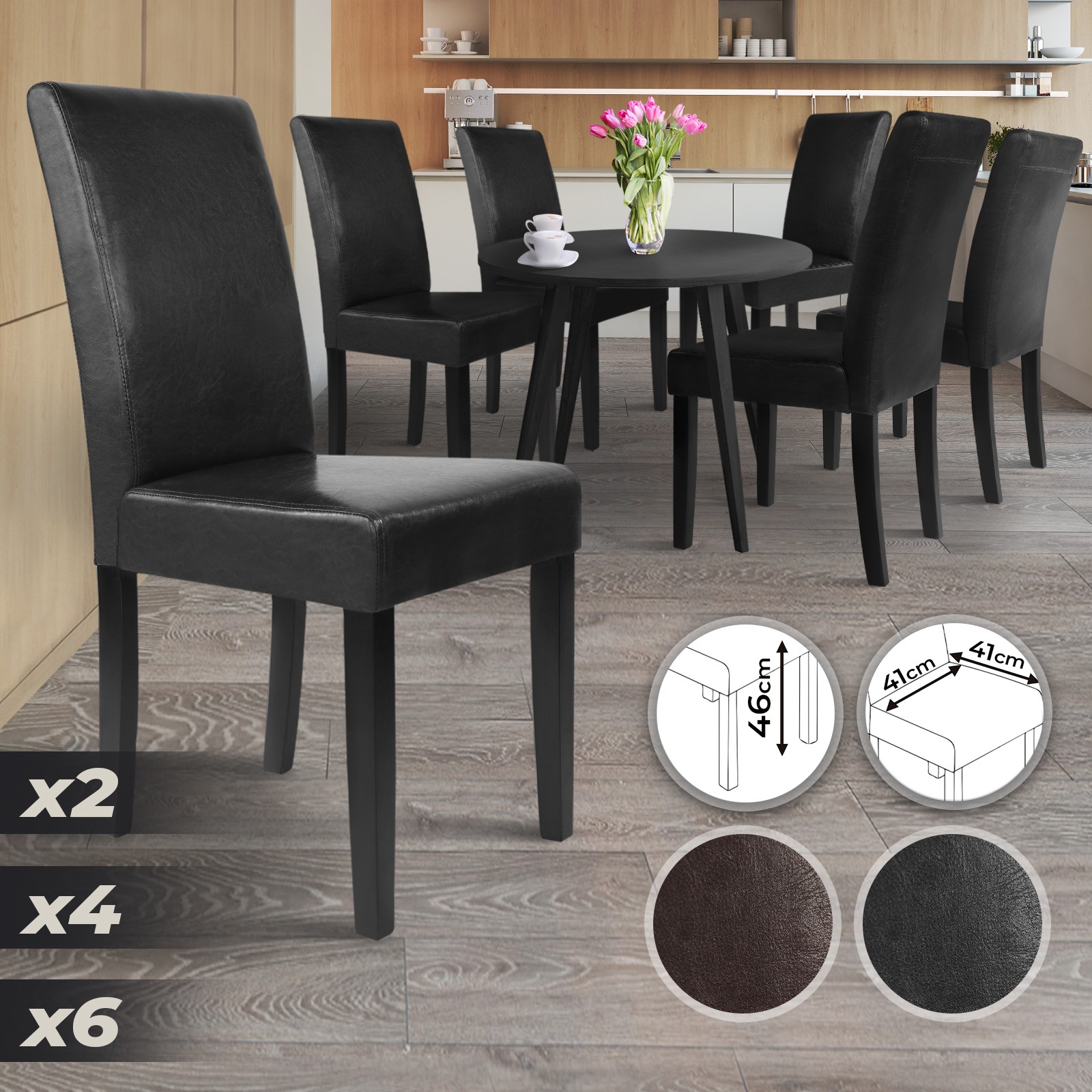Scelta Beige Miadomodo Set di 2 sedie Sedia da Pranzo Sedia con Schienale Alto Imbottitura