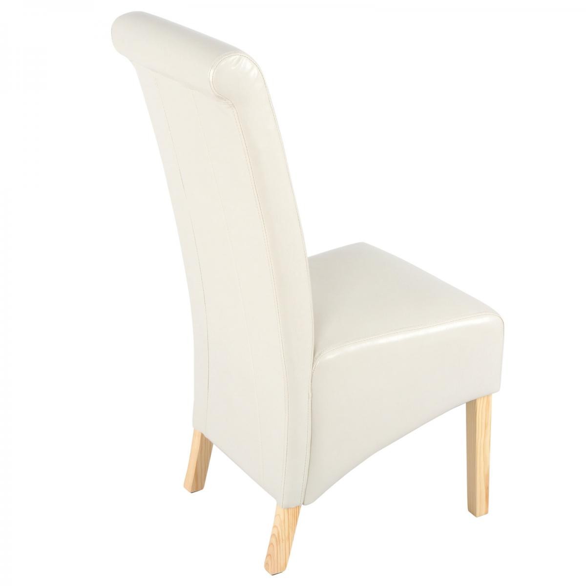 Esszimmerstuhl Küchenstühle als 2er Set mit hohe Rückenlehne in Creme