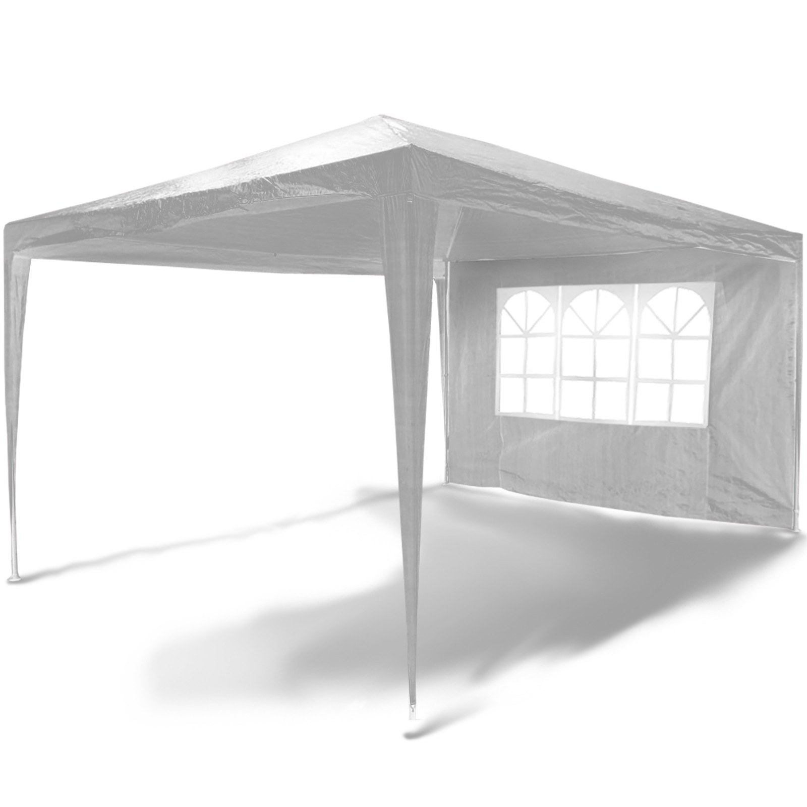 Impermeabile Nova Gazebo da Giardino 3x4m Padiglione 4 Panelli Laterali Rimovibili Bianco Protezione UV30+ Tenda per Esterno Tendone per Feste