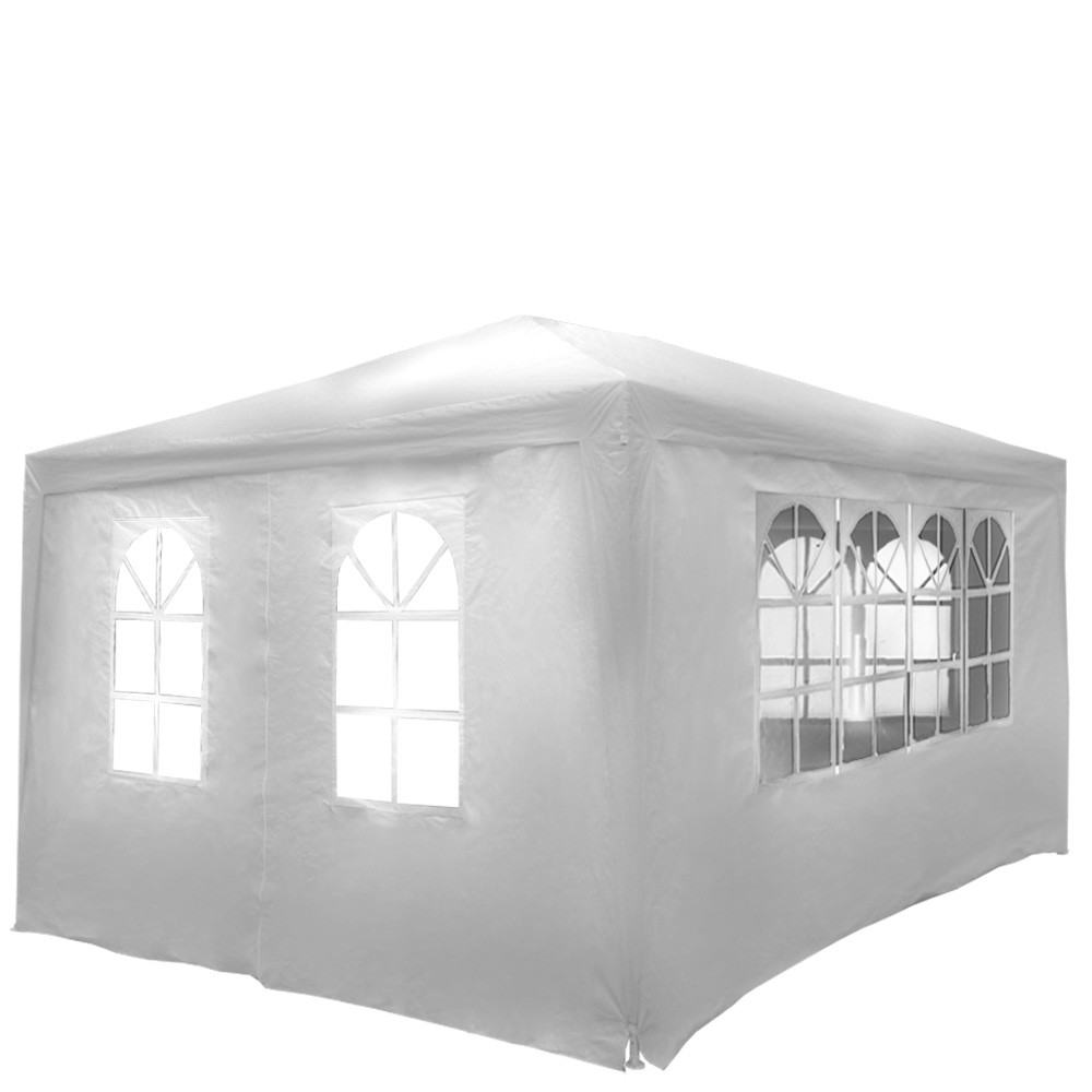 Bianco Padiglione Tendone per Feste 4 Panelli Laterali Rimovibili Impermeabile Protezione UV30+ Tenda per Esterno Nova Gazebo da Giardino 3x4m