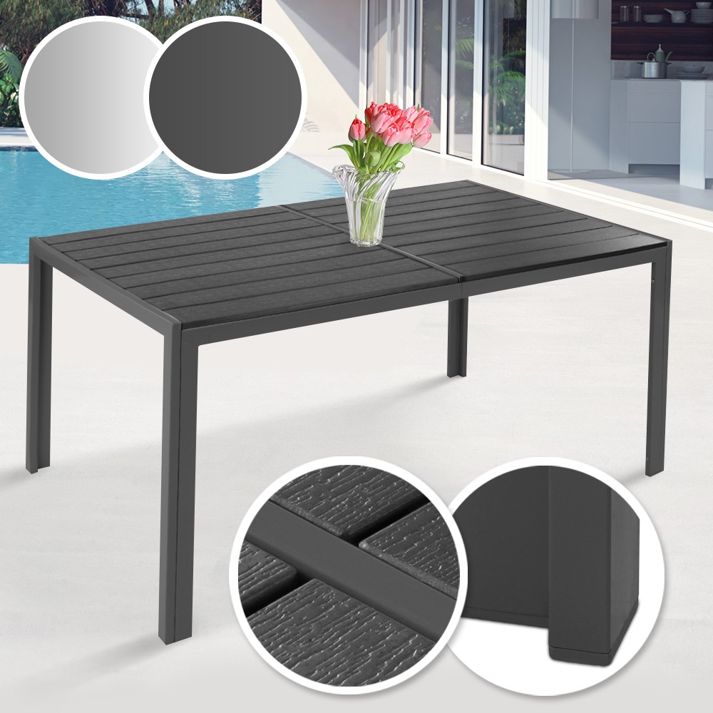 Gartentisch 150x90 Esstisch Balkontisch Terrassentisch Holzoptik Tisch Mobel Ebay