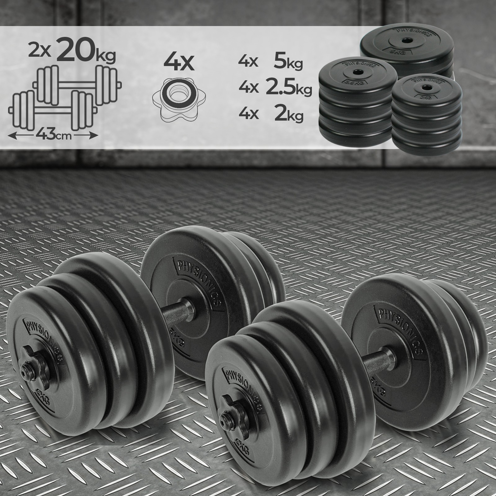 Hantelset 30 Kg Haltères Petites Haltères SET petites haltères musculation disques d/'haltères