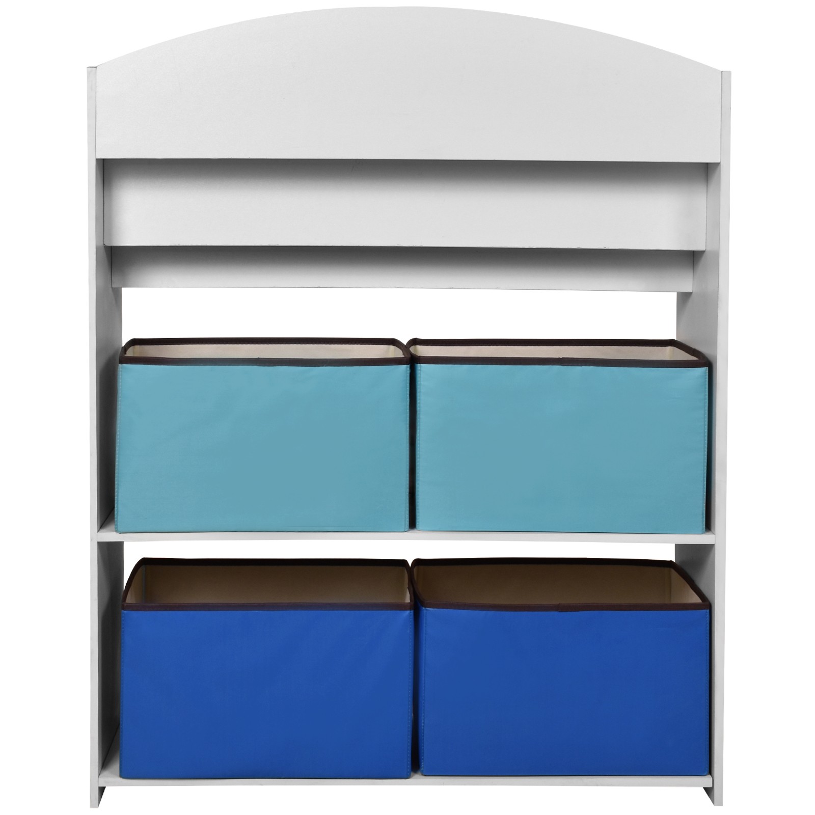 Cikonielf Scaffale portaoggetti per Giocattoli,Scaffale da Bambino con 3 Piani 6 Scatole Rimovibili,Mobile Portaoggetti per Bambini,in Legno,Animali del Fumetto Blu,65 x 28 x 60.5 cm