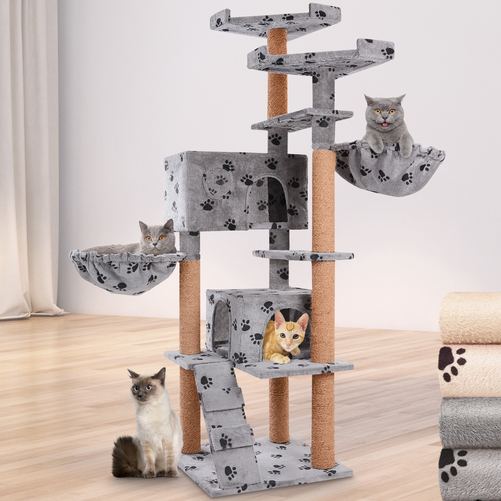 Diverses Couleurs Au Choix Gris Hauteur 135 Cm Avec Grotte Arbre Grattoir Pour Chat Leopet Hamac Et Echelle Salon Ensembles De Meubles Diverses Couleurs Au Choix Gris Hauteur 135 Cm Avec Grotte Arbre Grattoir Pour Chat Leopet Hamac Et Echelle Salon Ensembles De Meubles