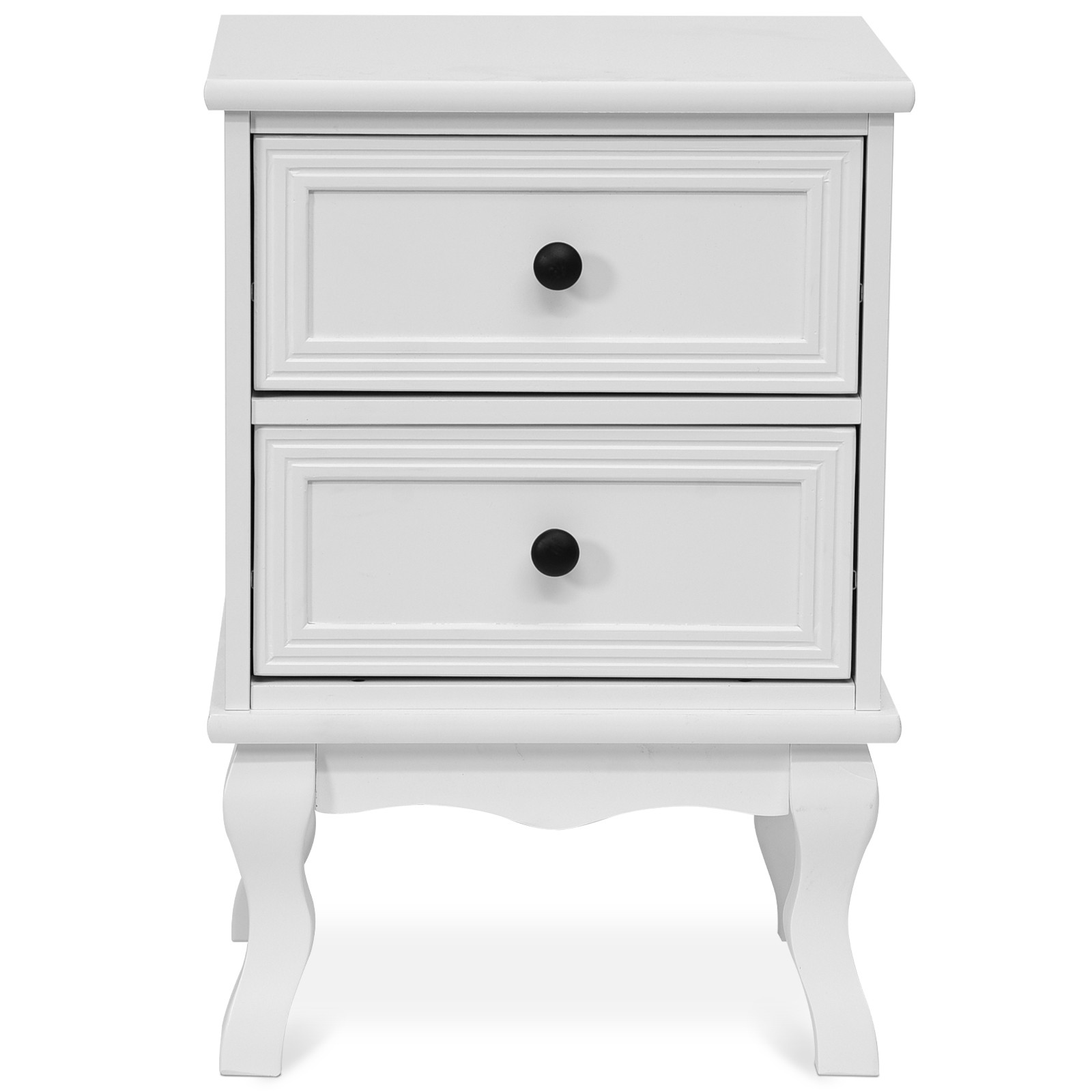 Table de Chevet Nuit avec 2 Tiroirs en Blanc Lot de 1 ou 2 1 pièce Miadomodo Table de chevet avec 1 tiroir et espace de