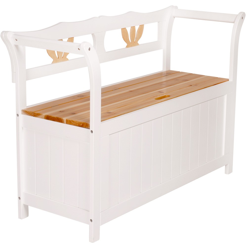 Truhenbank Weiß Holz Flurbank Kinder Sitzbank Sitztruhe landhaus shabby