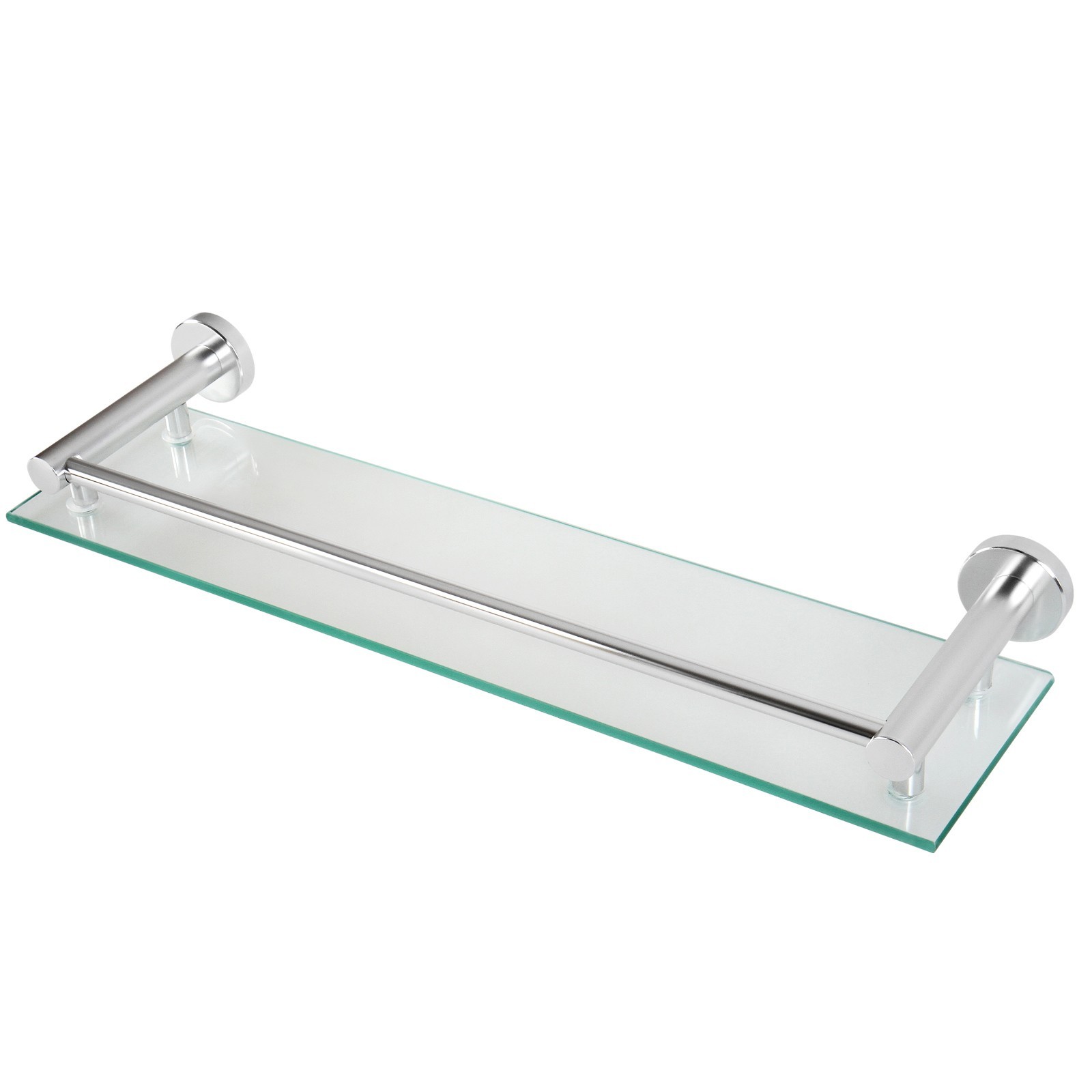 2 x Mensola di Vetro Temperato da Bagno con Barra di 2 x Mensola di Vetro Temperato da Bagno con Barra di